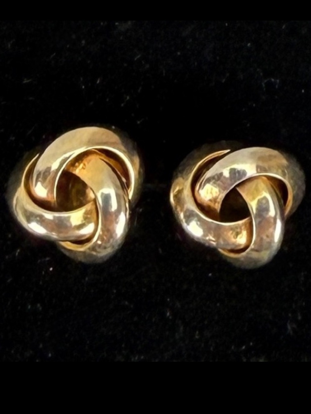 Vintage goldtone, knotted costume pierced earrings